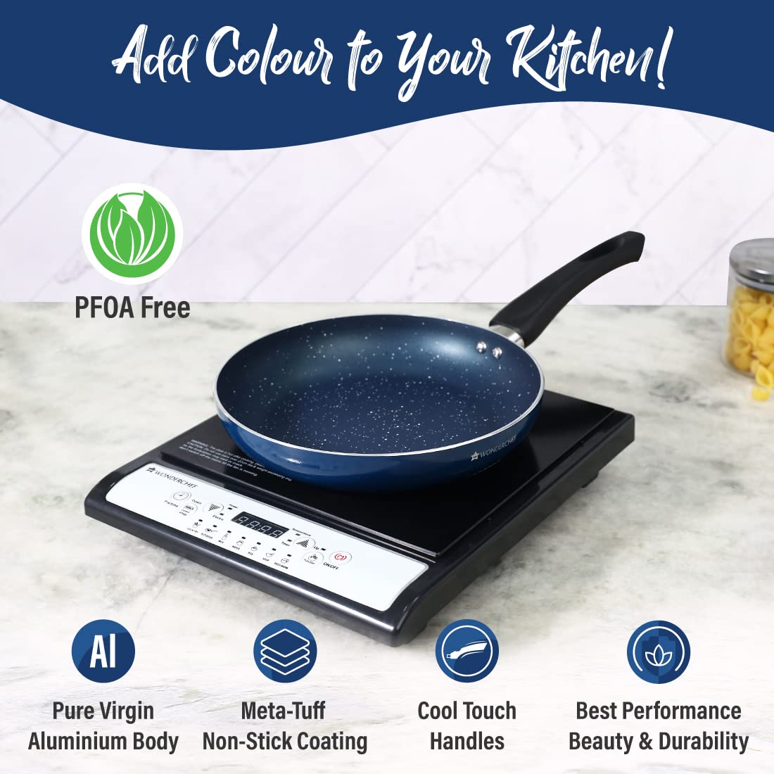 Wonderchef Galaxy Fry Pan 24 cm | 1.3 litres | Midnight Blue