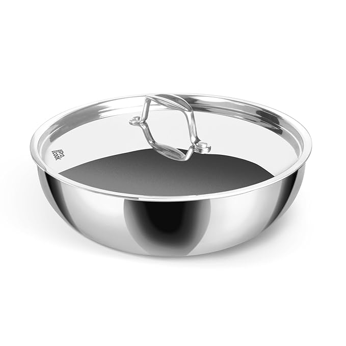 Milton Pro Cook Triply Stainless Steel Induction Tasla With Lid, 18 Cm / 1 Litre - 1350 gms
