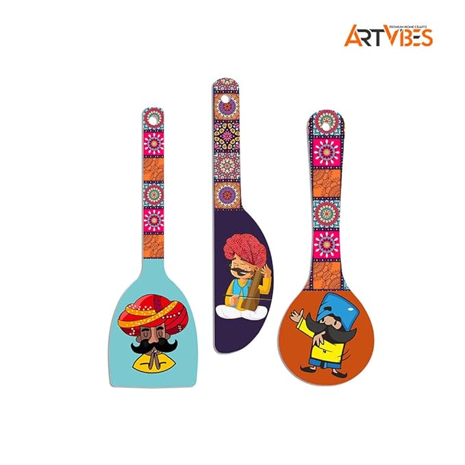 Artvibes Wooden Wall Hanger for Home | Set of 3
