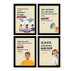 ArtX Paper Call Center Business Sales & Marketing Motivational Quotes AXF00177-MOT Framed Posters A4 Set of 4