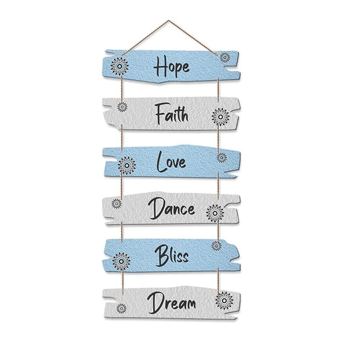 Artvibes Decorative Wall Hanging Wood Art Decoration Item for | Home Decor | Quotes Decor Item | Set of 6