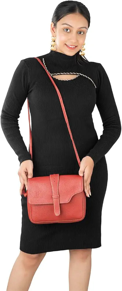 Goatter Genuine Leather Sling Cross-Body Bag For Girls And Women's