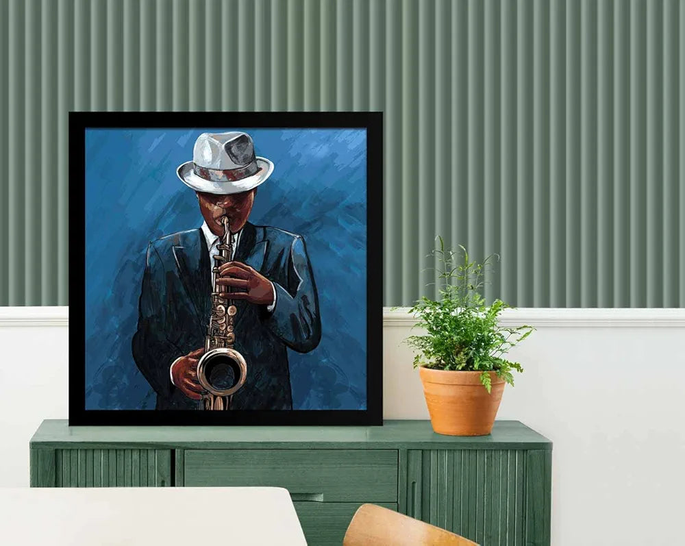 ArtX Musical instrument Man Play Saxophone Big Canvas Painting
