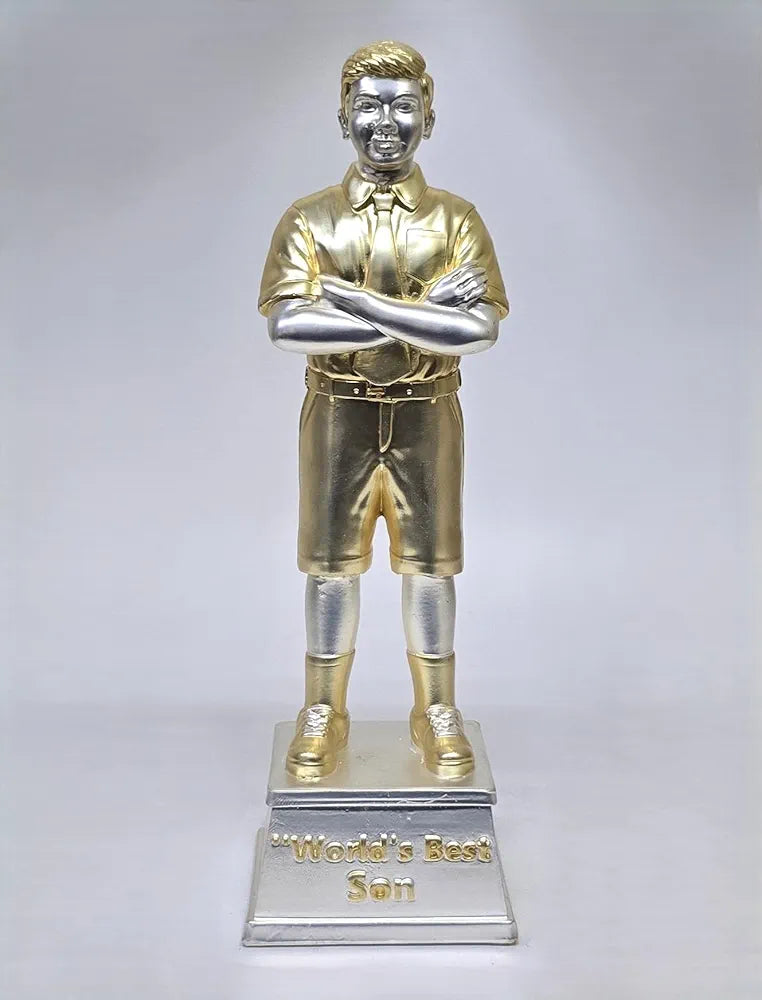 Gold Art India Best Son Figurine Gold & Silver Plated Matte