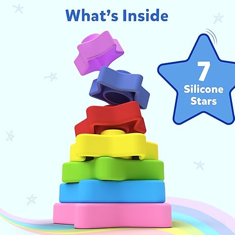 Skillmatics Silicone Stacking Toys Starry Stacker Montessori Toys & Games Activity & Learning Toy