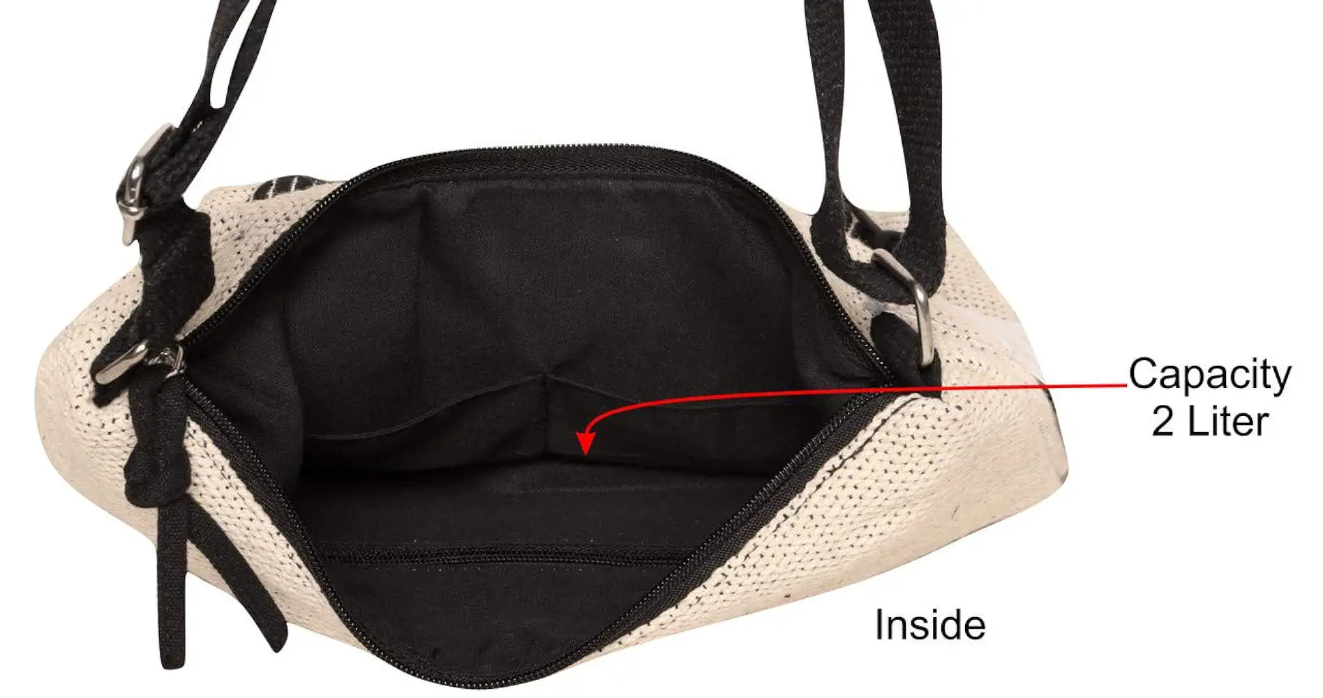 Astrid Handmade Macrame Flap Over Sling Bag For Girls And Women Colour White & Black