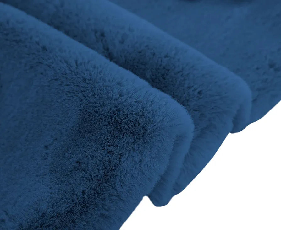 Luxe Home International Rabbit Fur Rectangular Carpet Soft Anti Slip Skid Ruffle Mats 4X6 Feet  Colour Teal
