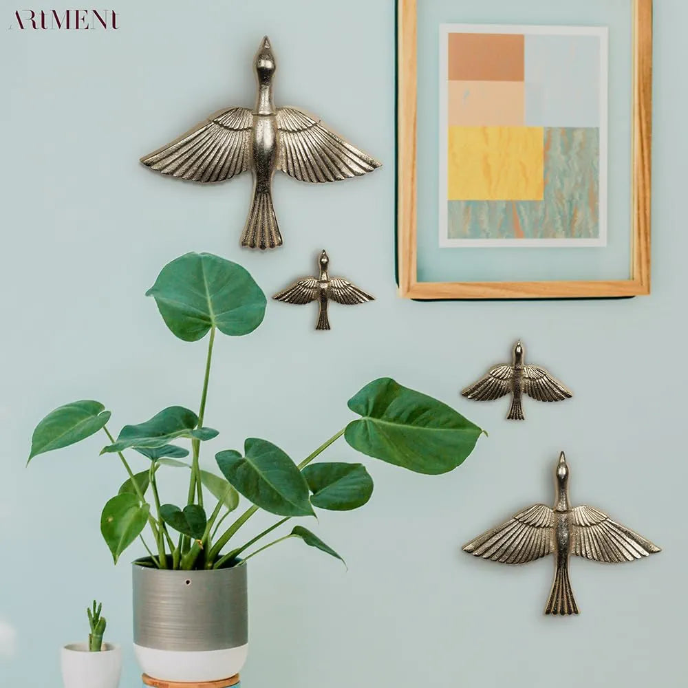 The Artment Minimalist Flight To Freedom Wall Décor Hanging Set of 4 Gold