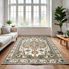 Sajavat Home Cotton Printed Rectangular Floor Rug Colour Sage green