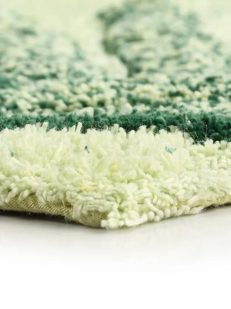 Sashaa World Cotton Leaf Patterned Bathmat Soft Absorbent & Cozy Colour Green