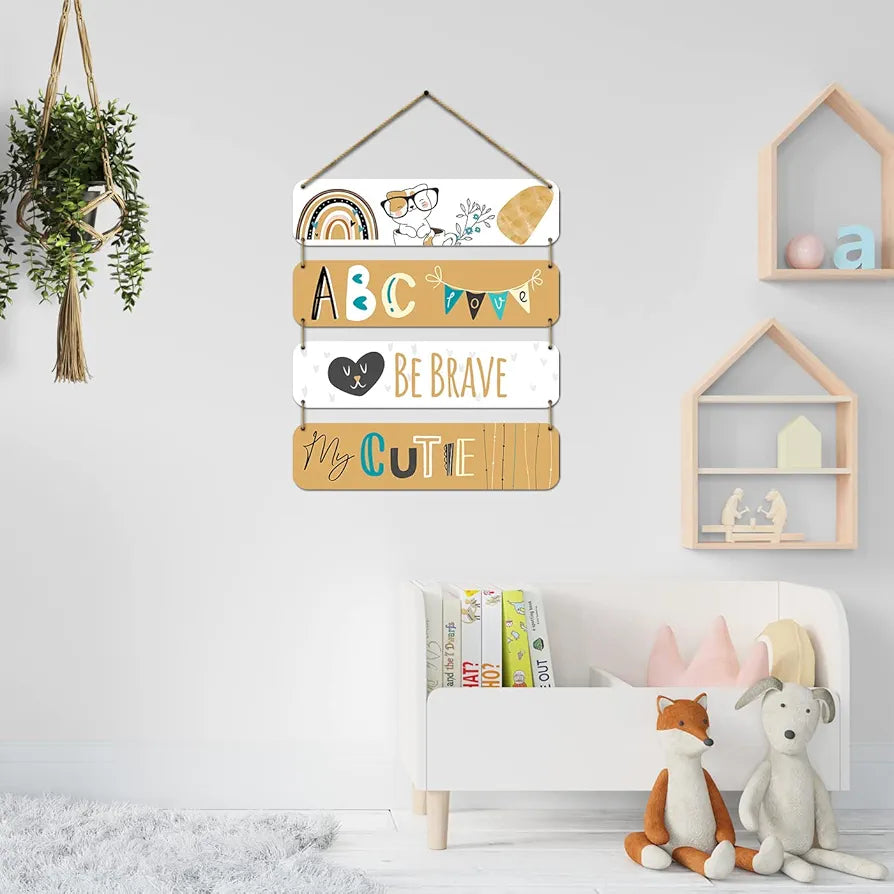 Artelly Positive Quotes Wall Art Wooden Hanging for Home Decor Kids Room