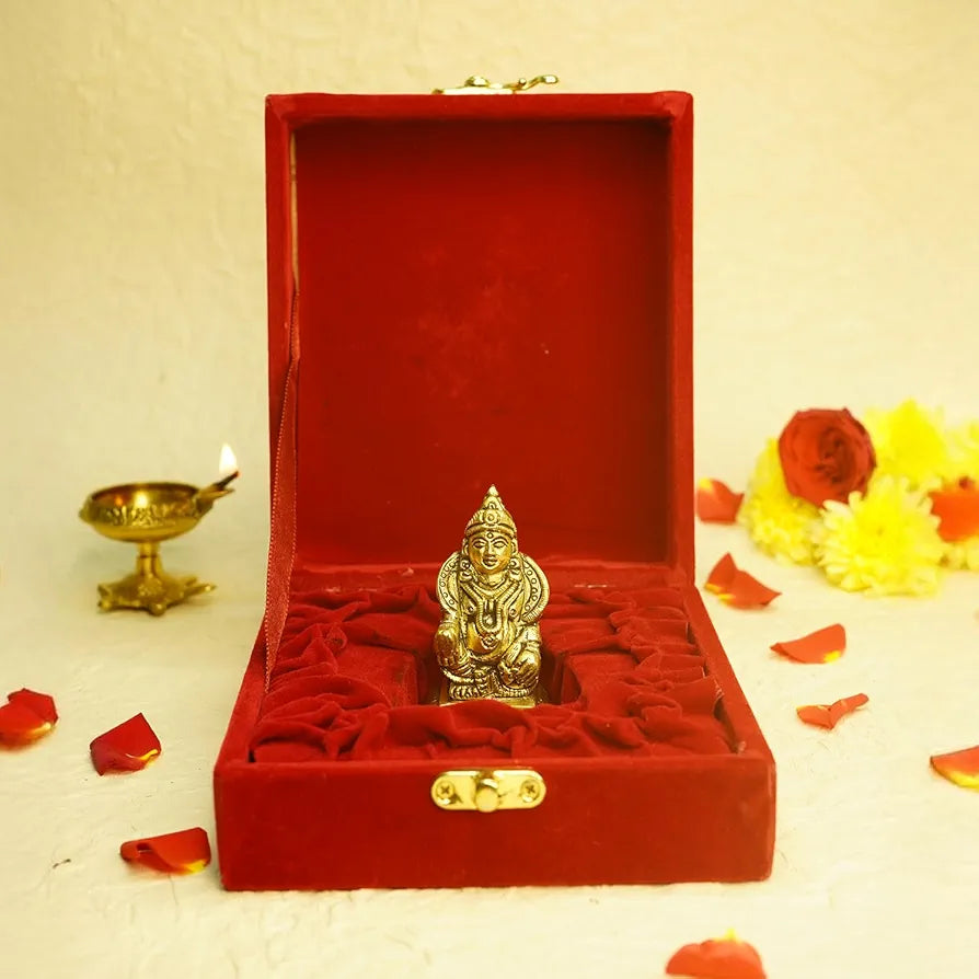 Ekhasa Pure Brass Kuber Murti in Luxury Red Velvet Gift Box God Idols