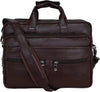 Leather Expandable PU 15.6 inch Laptop Office Bag Men Women Messenger Briefcase | Brown Colour