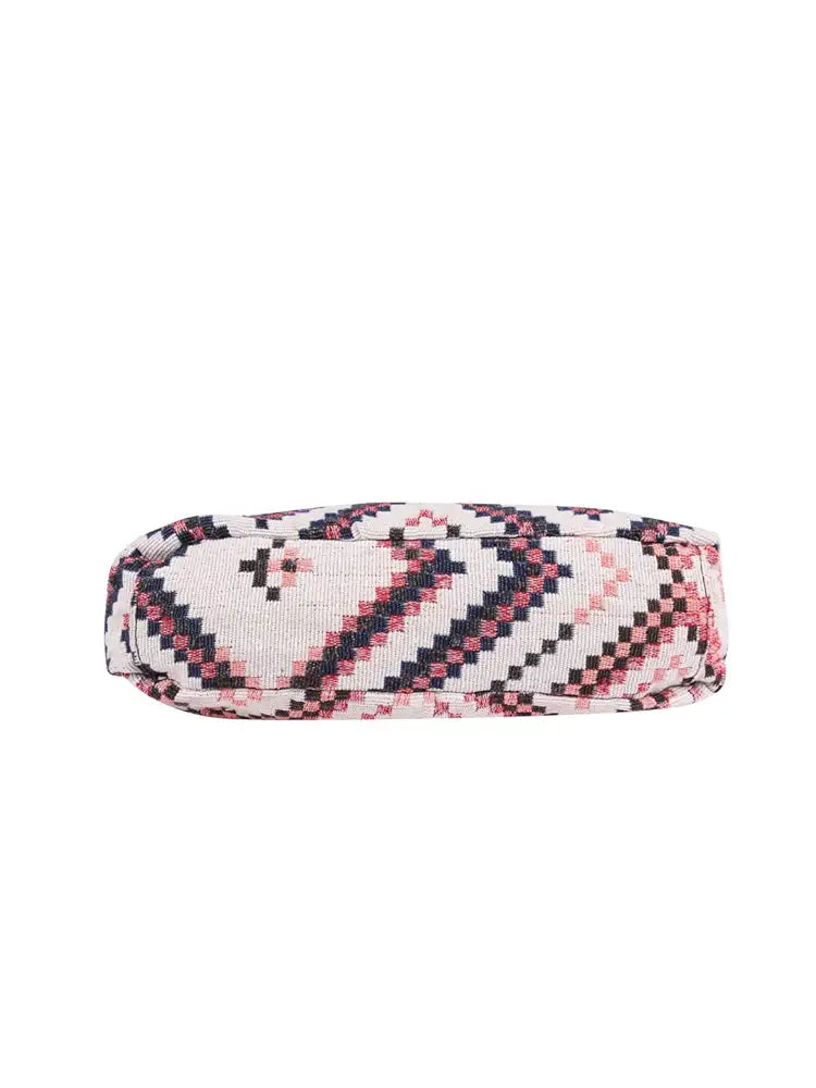 Astrid Handmade Macrame Flap Over Sling Bag For Girls And Women Colour Engaging Multi Coloured Diamond