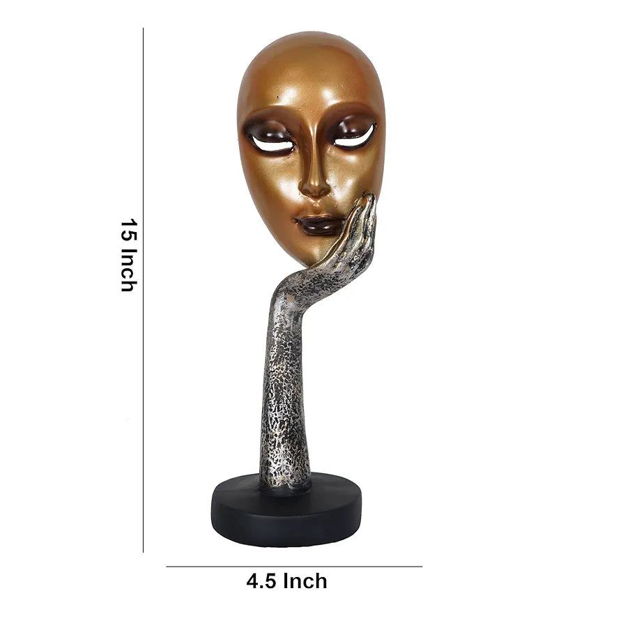 Zart Presents New Lady Face Golden Showpiece