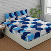 Huesland by Ahmedabad Cotton 144 TC Cotton Bedsheets for King Size Bed with 2 Pillow Covers | Bubble Drop | Blue & Grey