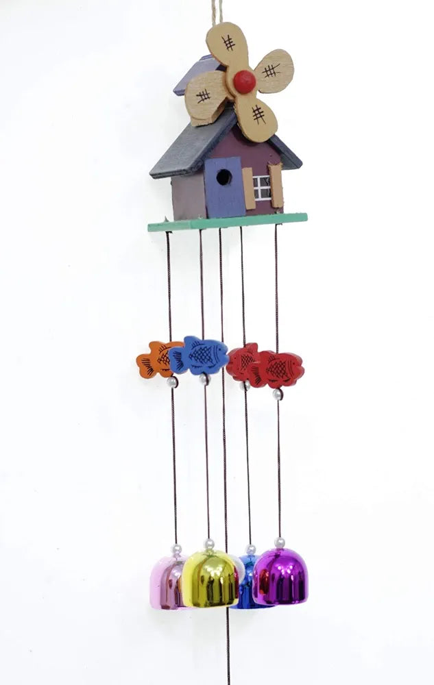 Lilone 4 Bell Brown House Wind Chimes