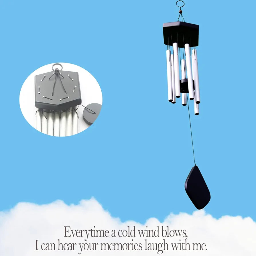 Lilone 7 Pipe Silver Wind Chimes 60 cm Long
