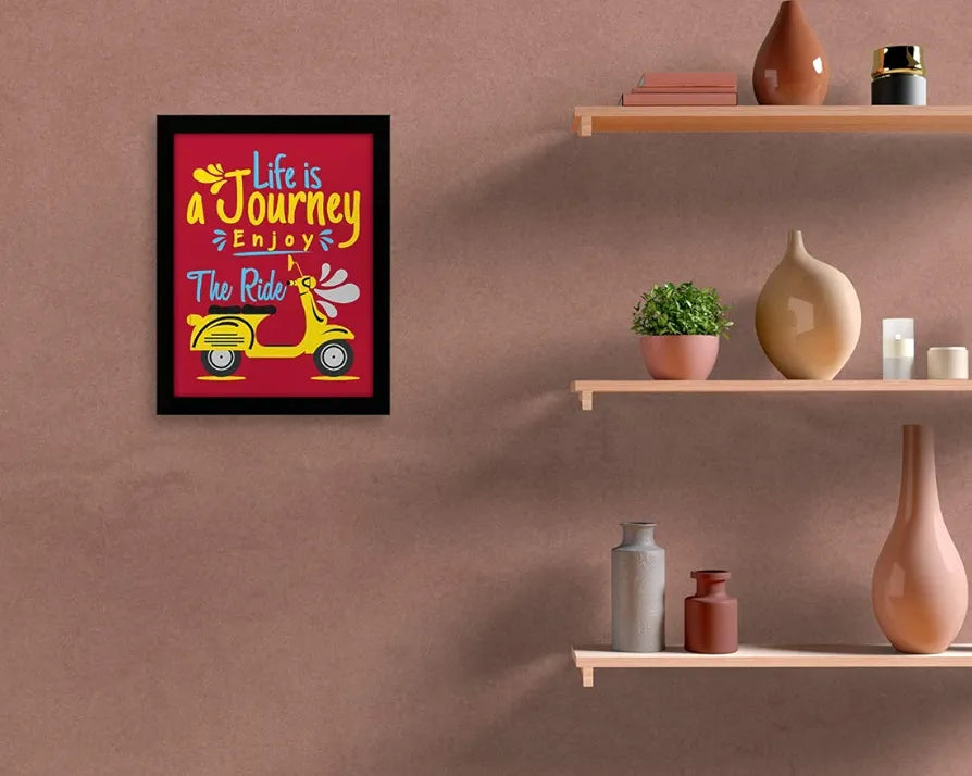 ArtX Paper Inspirational Quote Enjoy The Ride Wall Art Painting