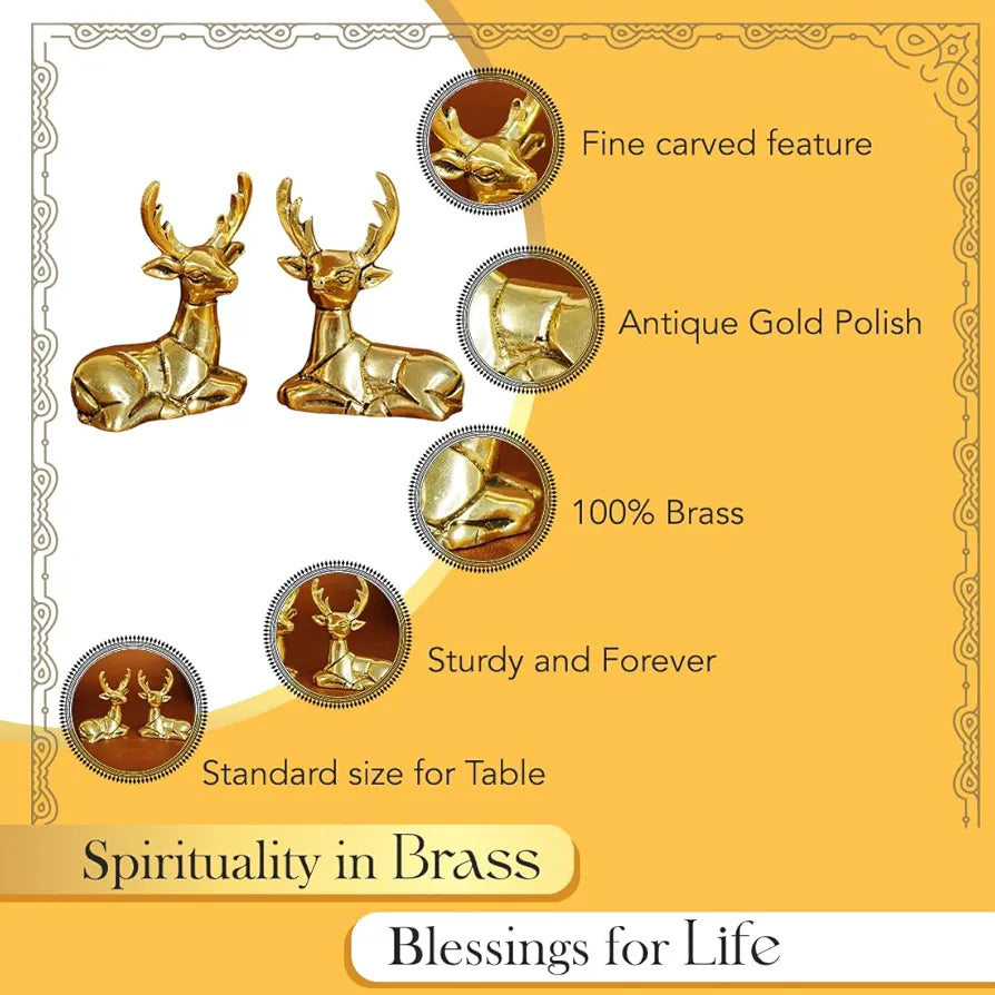 Ekhasa Pure Brass Deer Showpiece