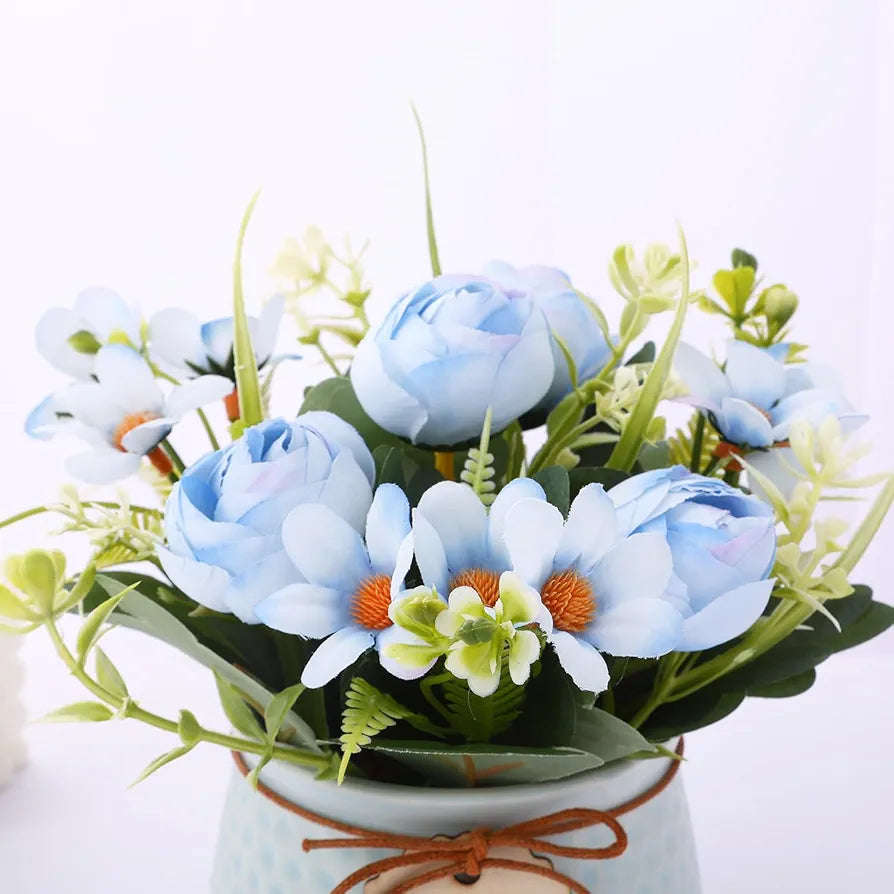 Artificial Rose Flower Plant with Pot  Home Décor Items