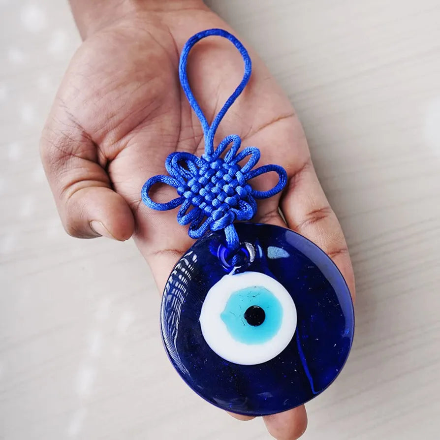 Shubhanjali Glass Evil Eye Hanging for Home 3 Inch