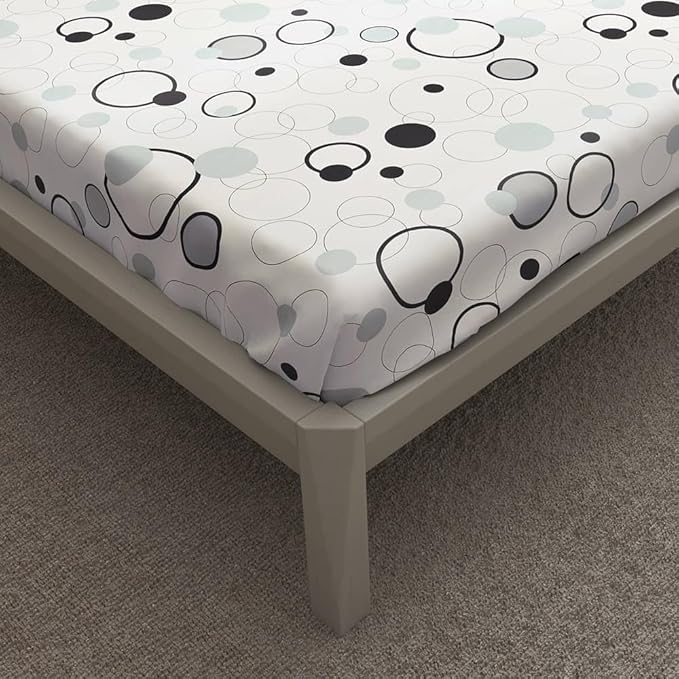 Wakefit Bedsheet For King Size Bedsheet King Size Bed 2 Pillow Covers Elastic Fitted Sheet Bubbles White Colour