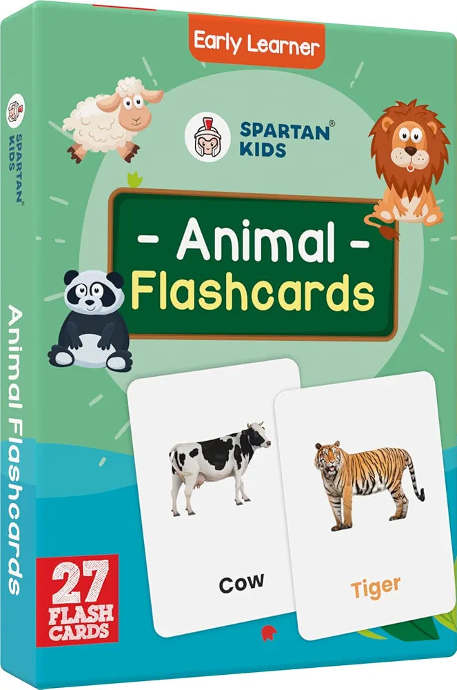 SPARTAN KIDS Animal Flash Cards for Kids | 27 Early Learning Flash Cards for Kids, for Cognitive_Skills
