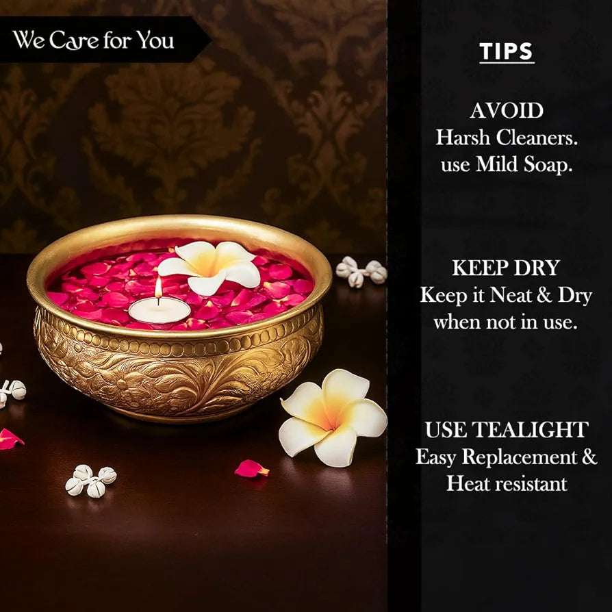 Ekhasa Golden Aluminium Urli Bowl Gold Urli 1