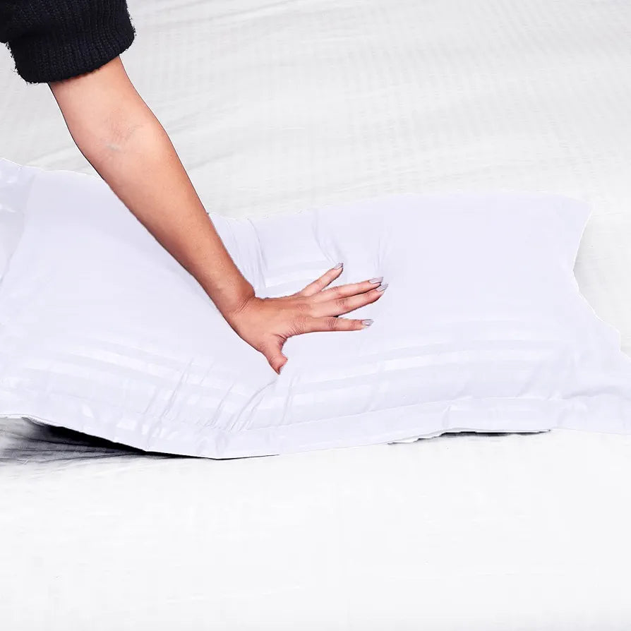 Cloth Fusion Glace Cotton Pillow Cover Set of 2 with Envelope Closure Soft Pillow White