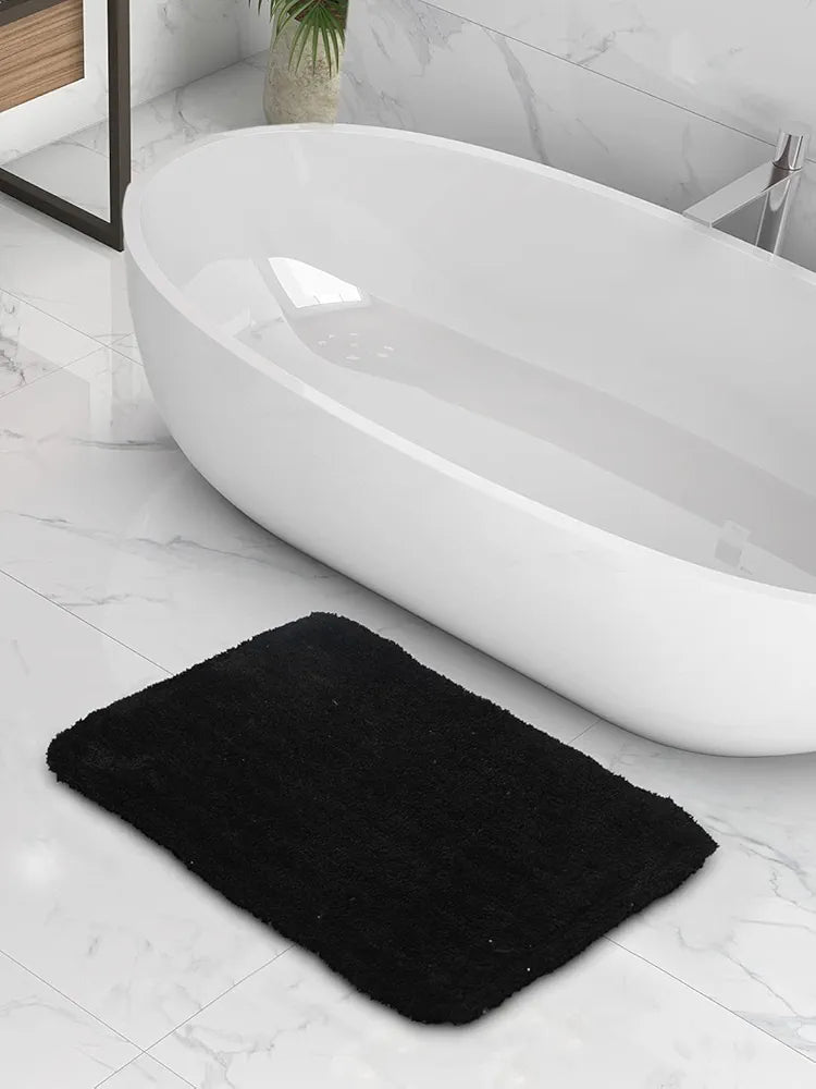 Sashaa World Microfiber Bathmat Colour Black (Pack of 2)