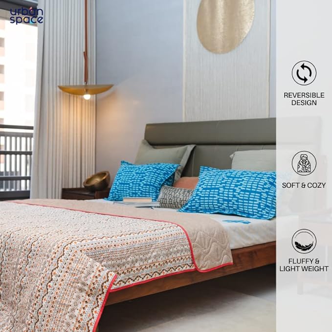Urban Space Double Bed Comforter Soft Lightweight Reversible Printed AC Blanket Colour Mexico