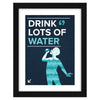 ArtX Paper Drink Lots Of Water Quote Wall Frame Art Painting