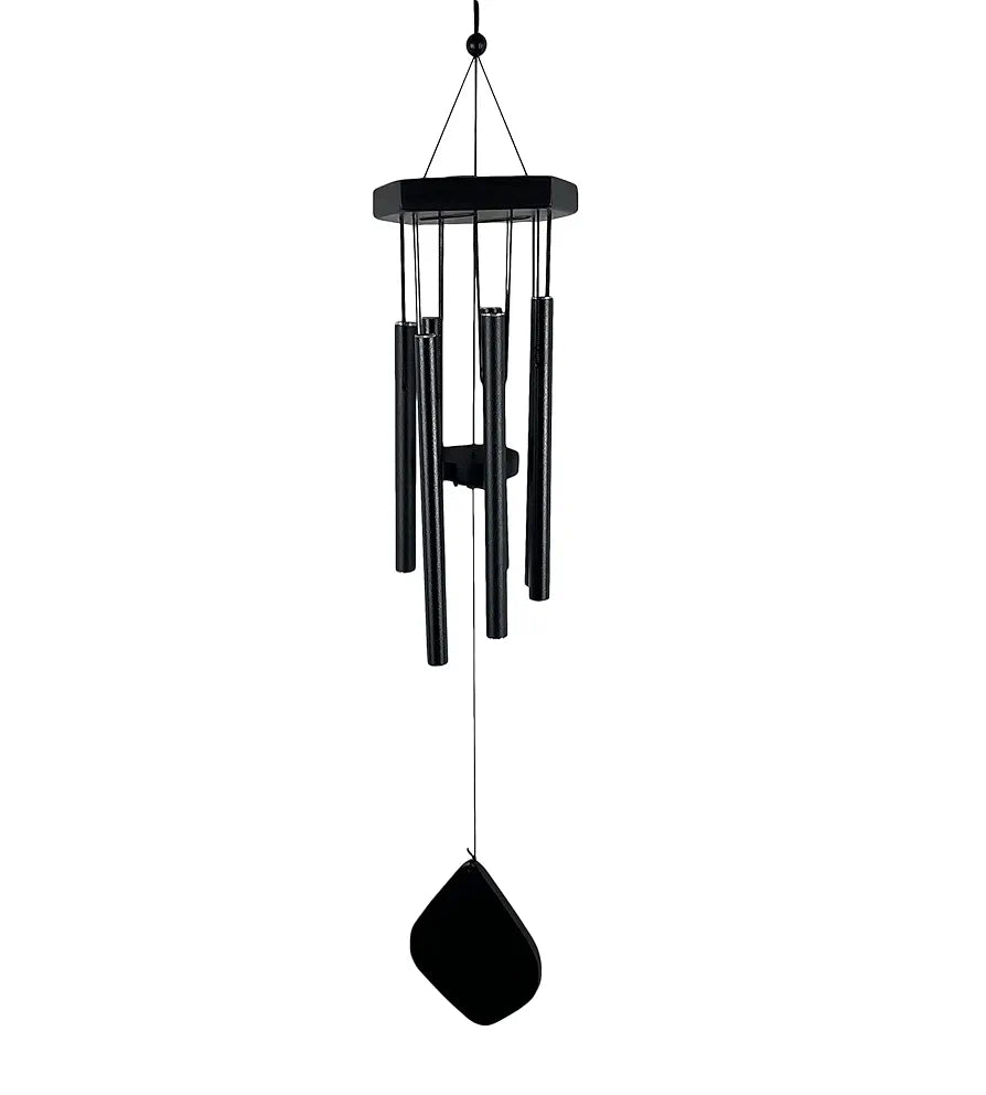 Digant Handcrafted Black 7 Metal Pipes Wind Chime Black
