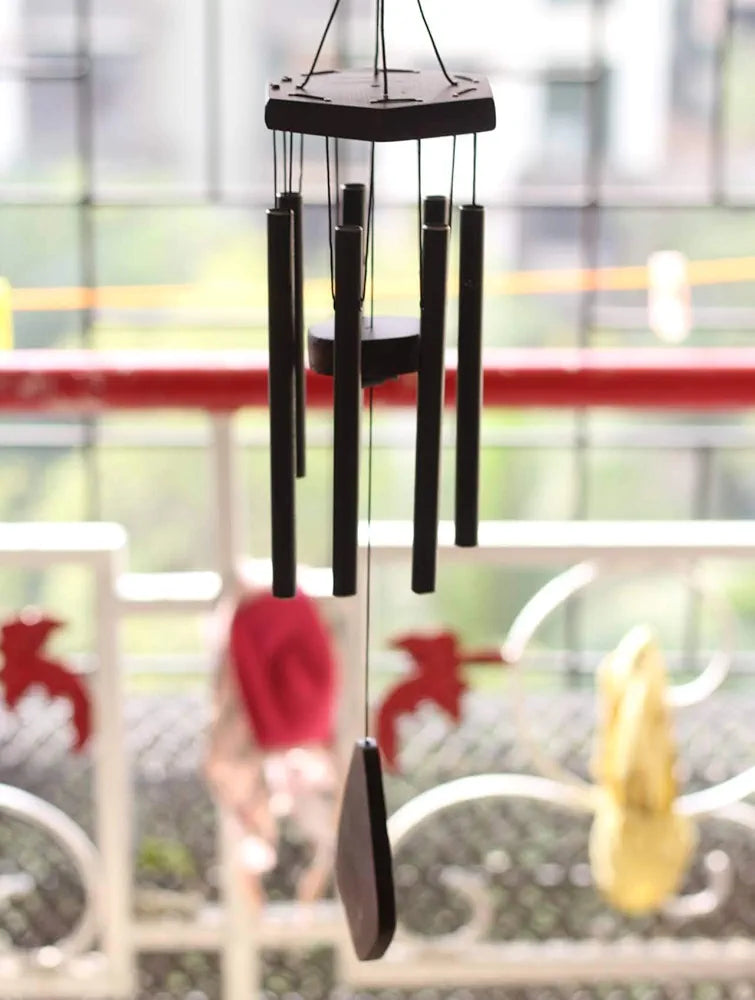 Lilone 7 Pipe Black Wind Chimes Sweet Sound 60 cm Long