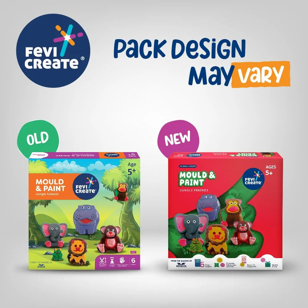 Fevicreate DIY Mould and Paint Jungle Animals Craft kit | Kids DIY Craft 5 Years | DIY kit