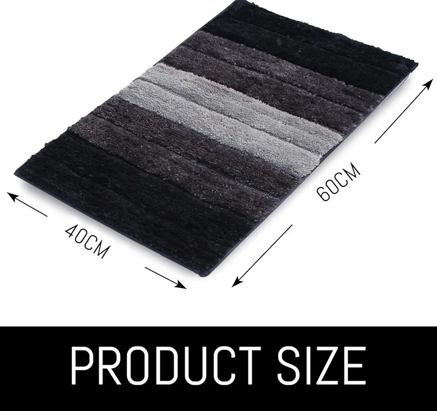 Luxe Home International Microfiber Rectangular Bath mat Soft Anti Slip Skid Luxury Mats 40X60 Cm Colour Anthra (Pack of 2)