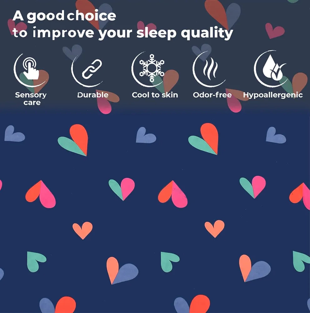 Fresh From Loom Soft Glace Cotton Fitted Bedsheet King Size Bed With Two Pillow Cover Elastic Fitted Solid Bed Sheets 144 TC Heart Blue