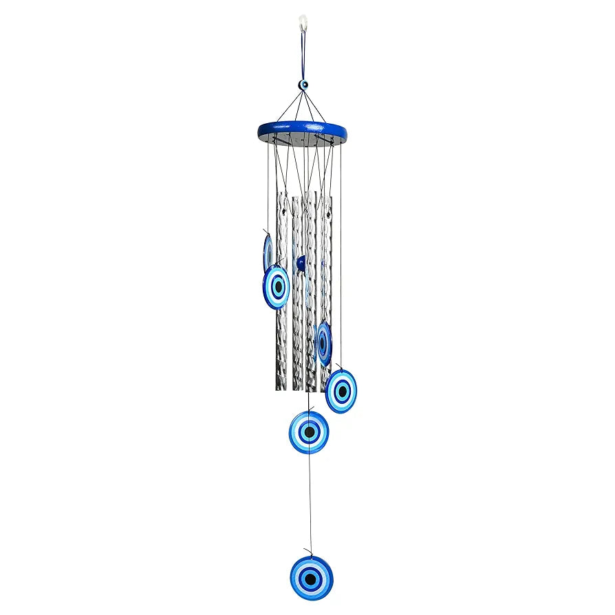 Zaicus Turkish Evil Eye Wind Chimes 4 Pipes Wind Chime-015