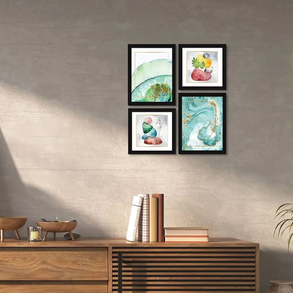 ArtX Paper Abstract Fairytale Big Wall Art Frame Painting Set of 4