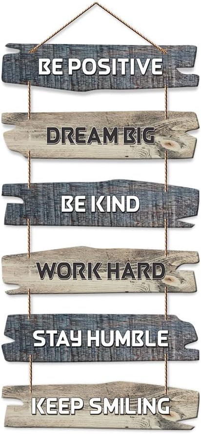 Artvibes Decorative Wall Hanging Wooden Art Decoration Item for Living Room | Quotes Decor Item | Set of 6