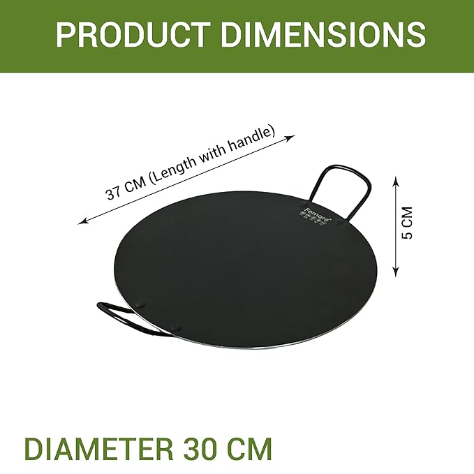 Femora Foged Die Cast Aluminium Non Stick 30 Cm Dosa Tawa With Both Side Handle | Granite Finish | Induction & Gas Ready