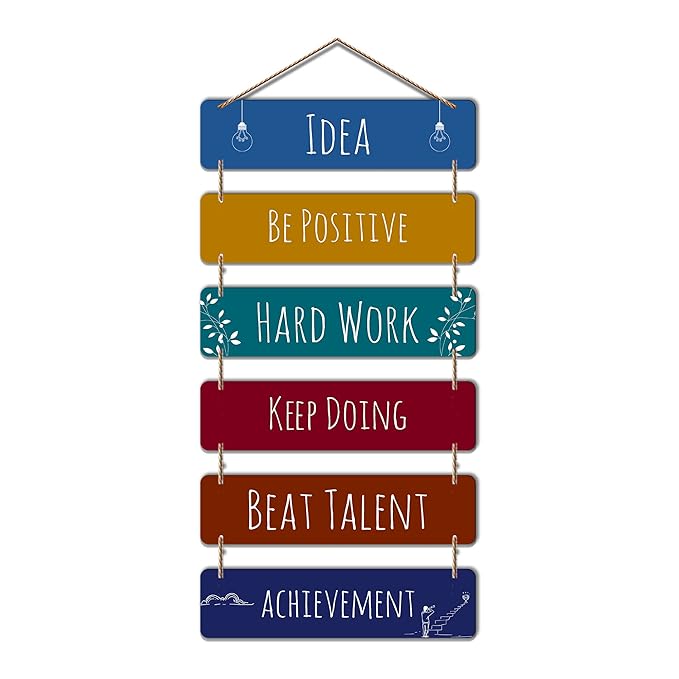 Artvibes Designer Wall Hanging Wooden Art Decoration Item for Living Room | Set of 6