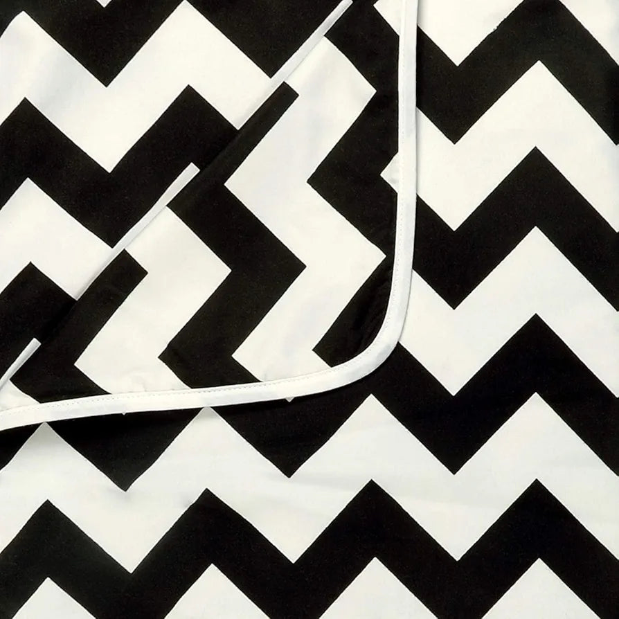 Divine Casa 120 GSM Microfiber Single Kids Dohar Soft & Lightweight Throw Blanket Zig-Zag Pattern Colour Anthracite