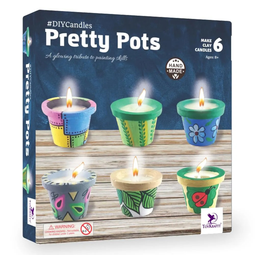 Toykraftt Art and Craft kit, Pot Painting Kit, Christmas Gift, DIY Diwali Candle Making Kit for age 8 to 12 - Candles From Pretty Pots 