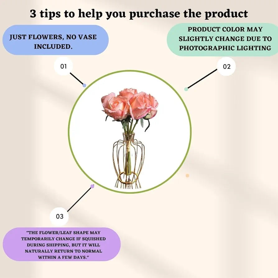 Artificial Rose Flower Fabric Bouquet for Home Decor Pink