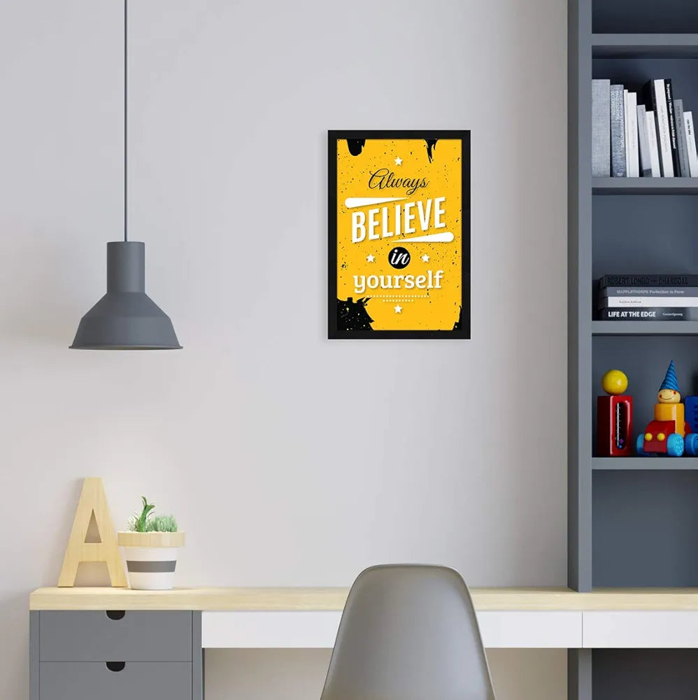 ArtX Paper Motivational Quote Always Believe In Yourself Wall Frame Art Painting