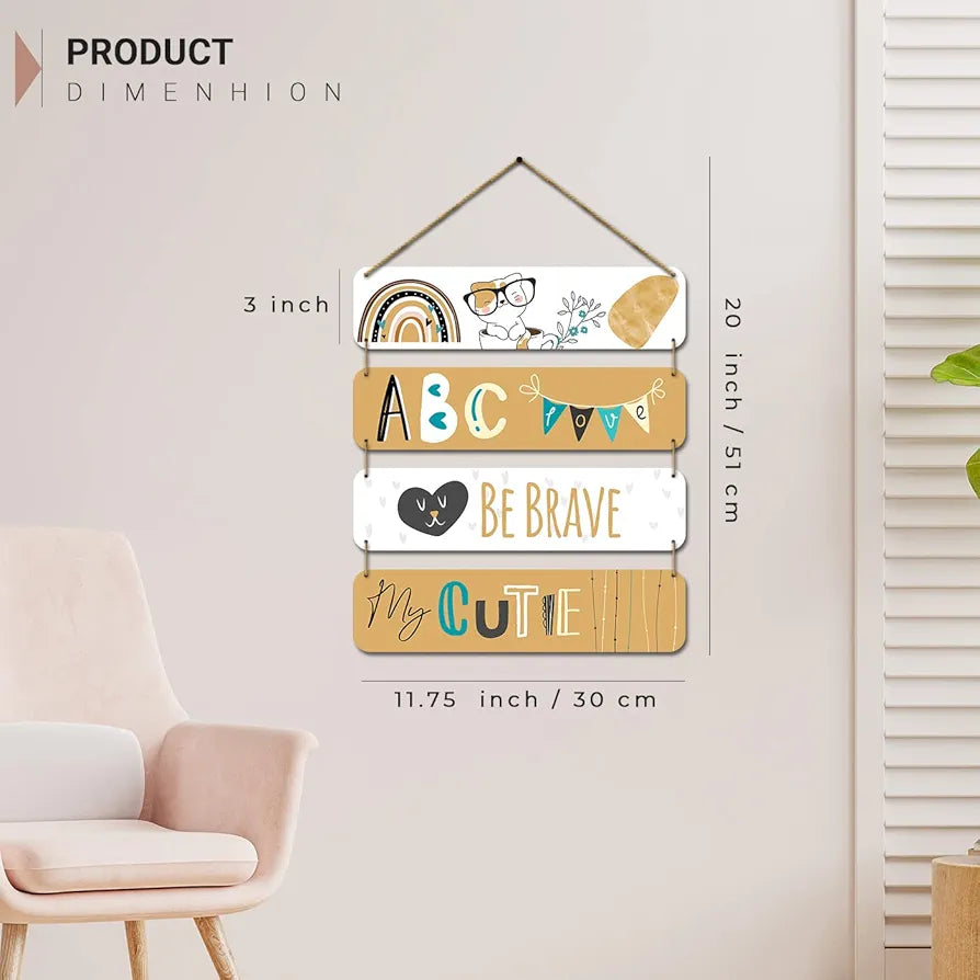 Artelly Positive Quotes Wall Art Wooden Hanging for Home Decor Kids Room