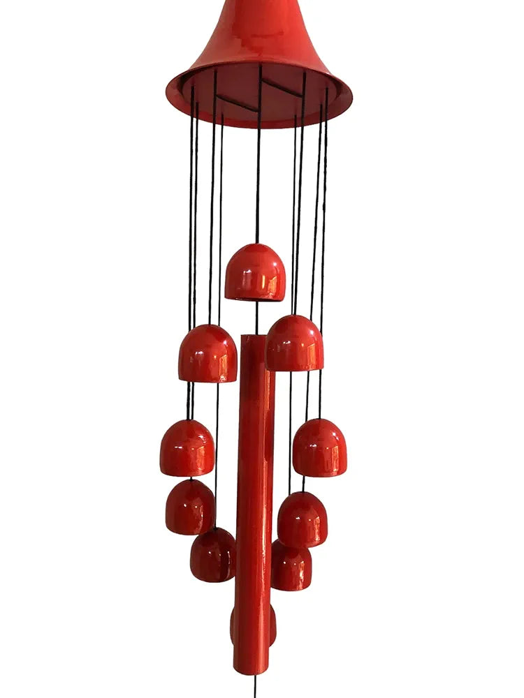 Paradigm Pictures 10 Bells Wind Chime for Home Decor Good Luck Red