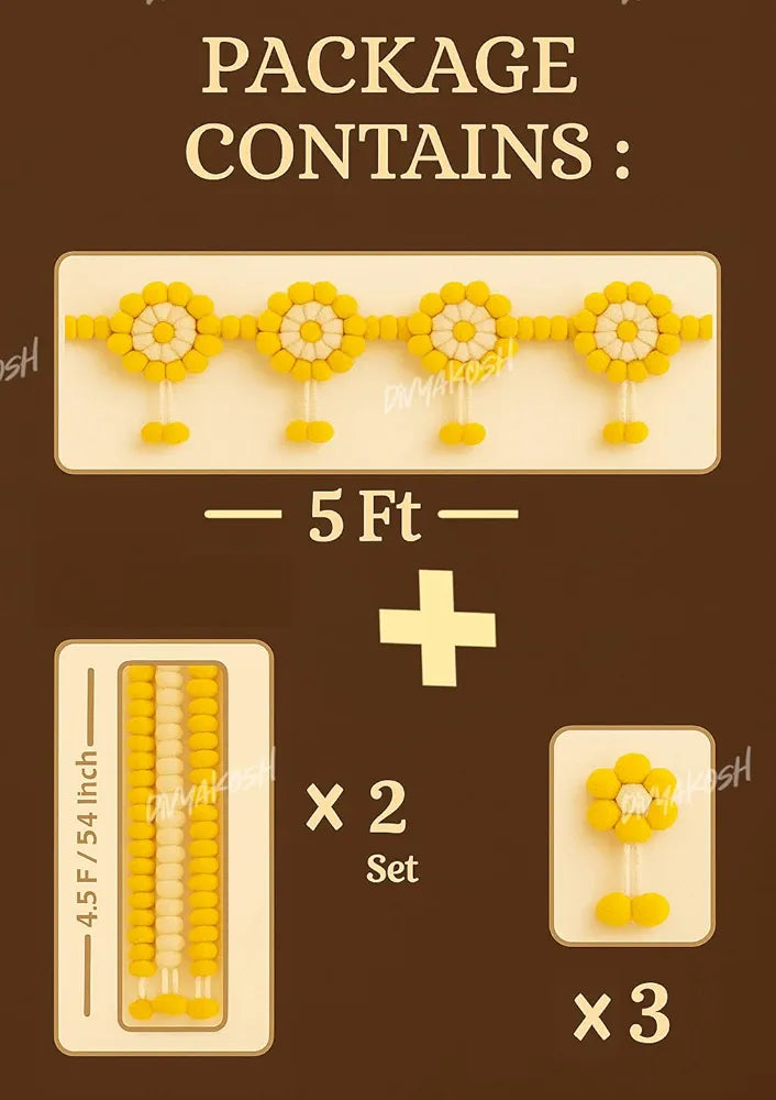 Decorative Marigold Backdrop 150cm Backdrop-Marigold